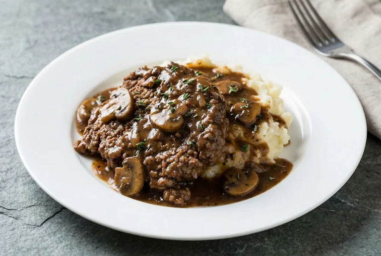 Singer Method Braised Ground Beef with Savory Mushroom Gravy