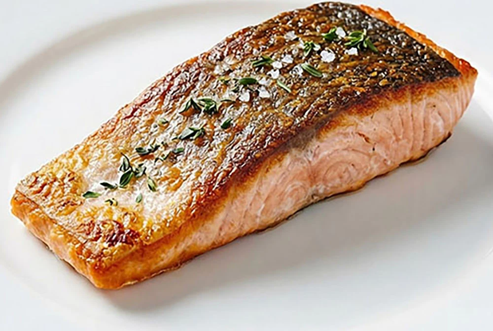 Crispy Skin Salmon with Lemon Dill Emulsion